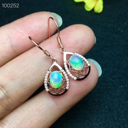 New Arrival Real and Natural Opal Earring Natural And Real 925 sterling silver Opal Earring