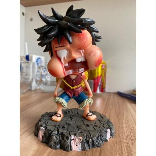 Very cute One piece Beaten nose and swollen face Luffy DBZ Milk wukong action figure collection model Home decoration gift