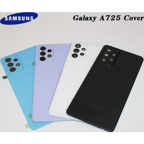 Original SAMSUNG A725 A72 2020 Battery Back Cover Door Housing Replacement Repair Parts Protection Case With Camera Lens +Logo
