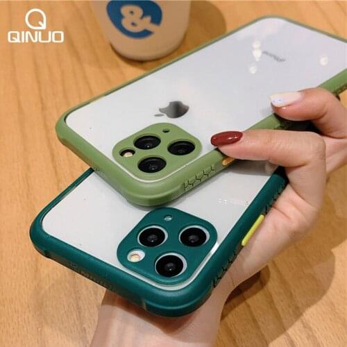 Shockproof Silicone Phone Case For iPhone 12 11 Pro Max X XR XS Max Lens Protection Cases For iPhone 6 6s 7 8 Plus Acrylic Cover