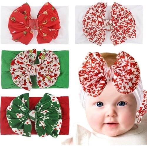 Christmas Hair Band Gifts For Kid Headwear Decor Hair Ties Headband Cute Princess Newborn Baby Hair Accessories Baby Turband Bow