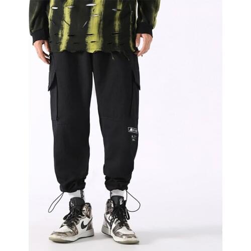 Cotton Harem Pants Men Solid Elastic Waist Streetwear Joggers 2021 New Baggy Drop-crotch Pants Casual Trousers Men Dropshipping