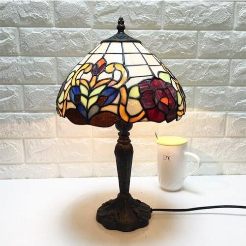 Mediterranean Retro Style Glass Turkish Mosaic Table Lamps Handworked Study Bedroom Home Art Decor Turkish Lamp