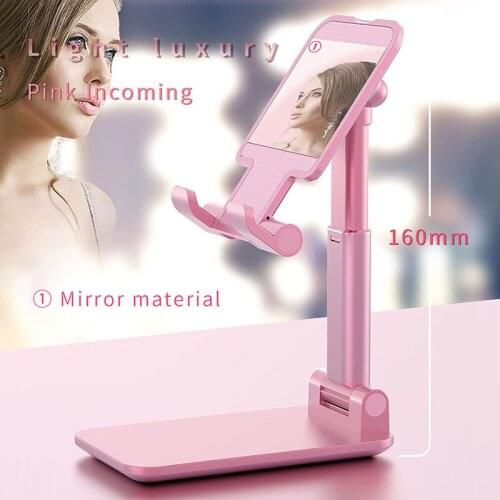 T1 Mobile Phone Holder Stand Smartphone Tablet Universal Mobile Accessories Desktop Folding Telescopic Metal Support Telephone