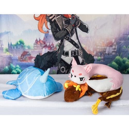 Genshin Impact Plush Doll Tartaglia Childe Whale Plush Toys Zhongli Dragon Pillows