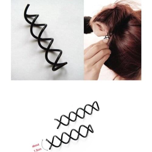 1PC Womens Spiral Spin Screw Girls Hair Accessories Twist Hair Clips Black Hairpins Hair Pins for Women Bun Maker Headwear