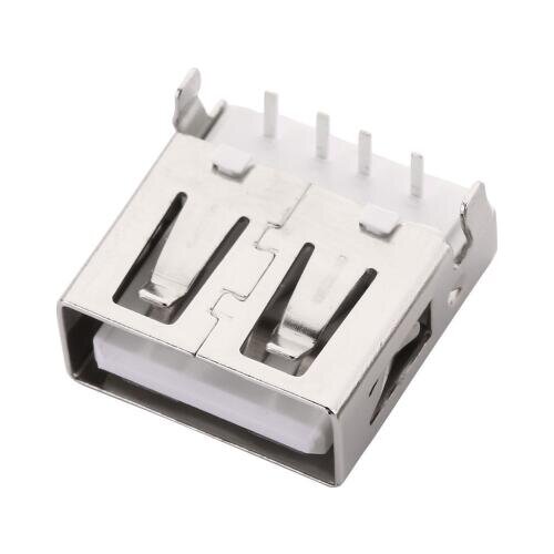 10pcs/lot USB 2.0 4Pin A Type Female Socket Connector 2 feet 90 degree Data Transmission Charging