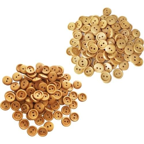 100pcs Vintage Wooden Buttons 2 Holes Sewing Buttons Scrapbooking Embellishments Ornaments Crafts Making Sewing Accessories