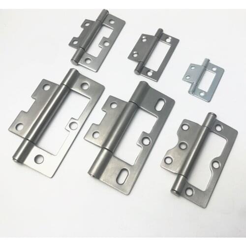 2 Pcs (1 Pair) New Furniture Accessories Free Slotted Door Hinge Thickened Silent 304 Stainless Steel Mother