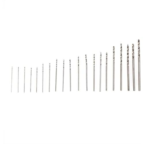 20Pcs/ Set Mini HSS High Speed Steel Twist Drill Bits Set Tool Craft W/ Case 0.3-1.6mm For Circuit Board Woodworking Wholesale