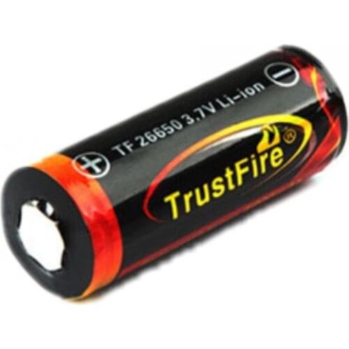 4pcs TrustFire 3.7V 26650 5000mAh Li-ion Rechargeable Battery Bateria with Protected PCB for LED Flashlights Headlamps