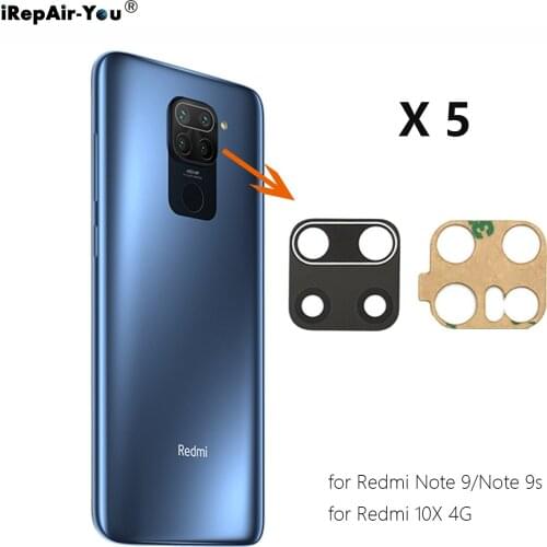 5 x New Back Rear Camera Glass Lens Cover Replacement Adhesive Sticker For Xiaomi Mi note 10 lite pro CC9 Redmi Note 7 8 8T 9 9S