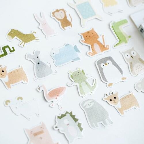 50 Pcs/Set Kawaii Cartoon Animals Mini Sticker Mobile Decorative Stickers Scrapbooking DIY Craft Stickers