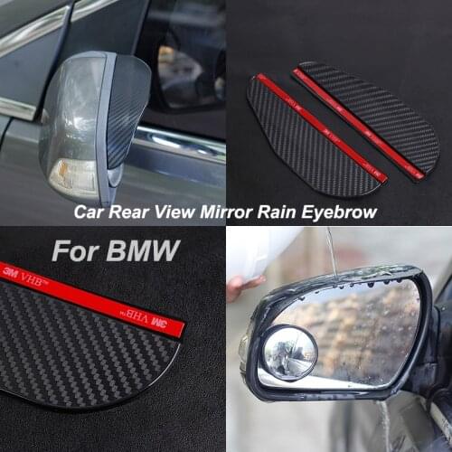 2 Pcs Car Rear View Mirror Rain Eyebrow Visor Weather Shield Cover For BMW 2 3 4 5 6 7 8 Series X1 X2 X3 X4 X5 X6 X7