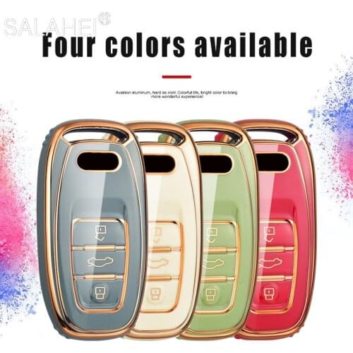 TPU Car Key Fob Case Cover Shell Keychain For Audi A1 A3 A4 A5 A6 A7 A8 Quattro Q3 Q5 Q7 R8 2009 2010 2011 2012 2013 2014 2015