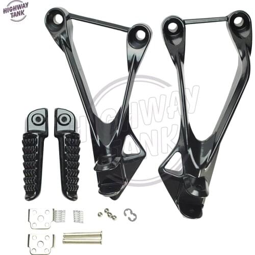Black Motorcycle Passenger Rear Foot Pegs Bracket Motor Foot Rest Pedal case for KAWASAKI Ninja ZX636 ZX6R 2005 2006 2007 2008