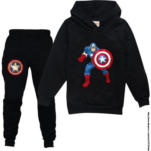 Disney Hoodies Kids Sweatshirts Fashion Captain America Kids Hooded T Shirt Boys Coat Kids Clothes Boys Casual Tees Sportswear