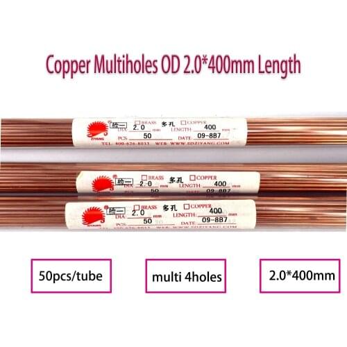 Ziyang Copper Electrode Tubes Multihole 4holes 2.0*400mm for EDM Drilling Machine