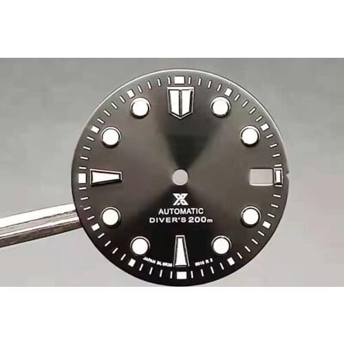 28.5mm Glossy Watch Dial Green Luminous C3 Diving Watch Dial Replacement for NH36 Automatic Movement