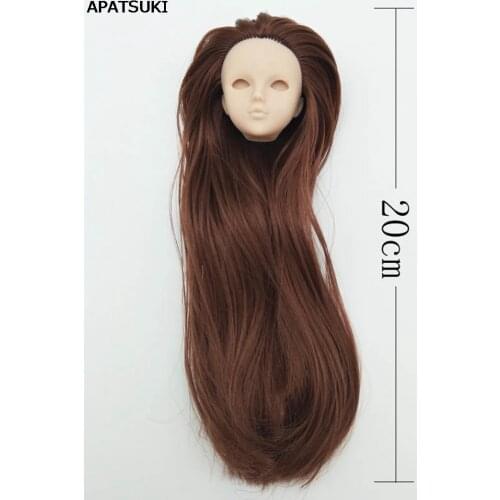 Brown Hair DIY Soft Practice Makeup Doll Head For 11.5" Dollhouse Heads For 1/6 BJD Doll Practicing Head Without Make Up Eye