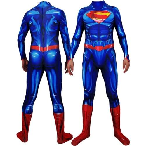 Adults Kids Superhero Cosplay Costume Blue Zentai Bodysuit