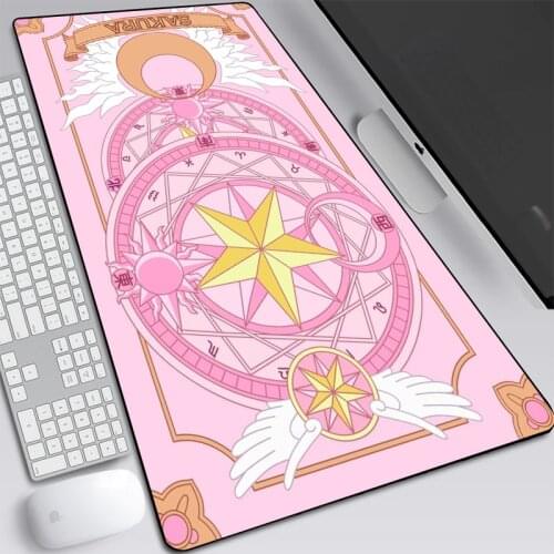 Anime Cardcaptor Sakura Mousepad Gamer Cute 70x30cm Carpet Kawaii Large Gaming Mouse Pad Locking Edge Laptop Notebook Desk Mat