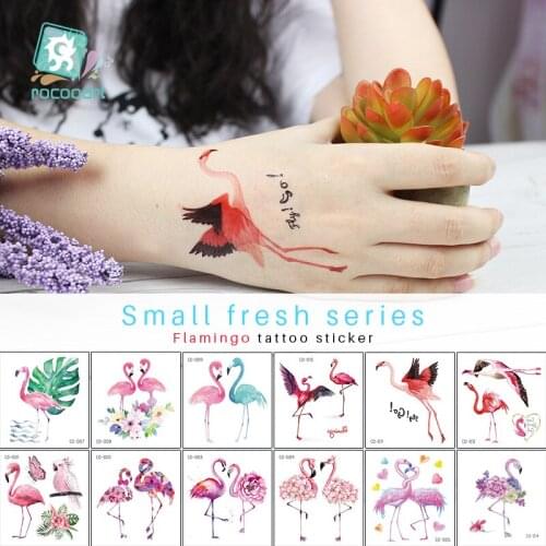 Cute Individuality Flamingo Design Waterproof Temporary Tattoos Stickers For Girl Women Gift Body Art Water Transfer Fake Tattoo