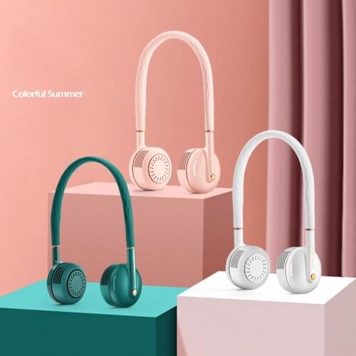 MOTAWISH Mini Fan Rechargeable Usb Leafless Hanging Neck Fan Convenient and Portable Sports Lazy Hanging Neck Fan