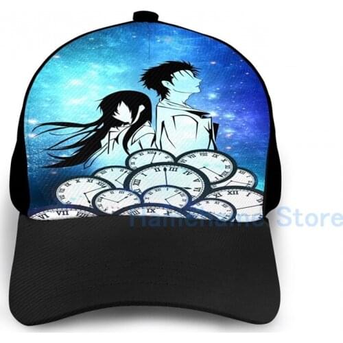 Fashion Steins;Gate Basketball Cap men women Graphic print black Unisex adult hat