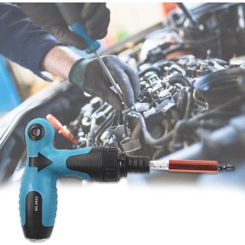 3/17Pcs Ratchet Screwdriver Set Magnetic Ergonomic Chromium-vanadium Alloy Steel Anti-slip T-handle Screwdriver for Repair