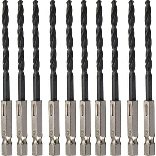 Best Promotion 10Pcs/set 7mm HSS HIGH SPEED STEEL TITANIUM COATED DRILL BIT SET 4mm HEX Ideal For DIY Durable in use