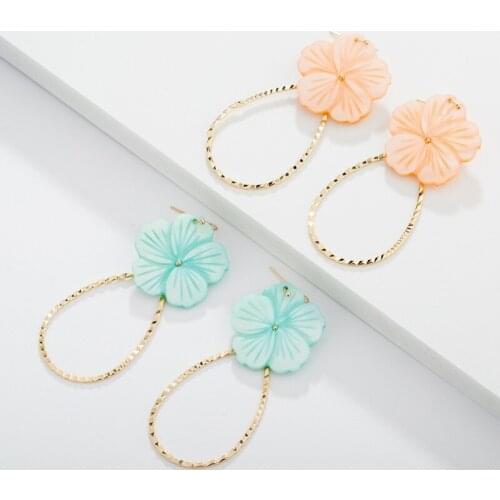 New Arrival Multi-color Natural Shell Flower Earrings Fashion Water Drop Earrings Women Factory Direct Sales