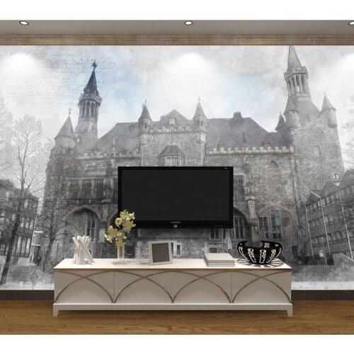 8d Hand-painted European architecture Wallpaper for living room TV background bedroom background 3d photo mural paper Home Decor