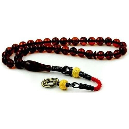 Fire Amber Stone Rosary with 1000 Sterling Silver Kazaz Tassel Natural Stone Beads Middle East Prayer Islamic Muslim Tasbih