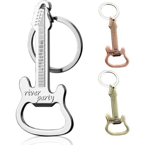 Bottle Opener Innovative Multifunctional Stainless Steel Guitar Shape Bottle Opener Keychain Key Ring for Home Kitchen Supplies