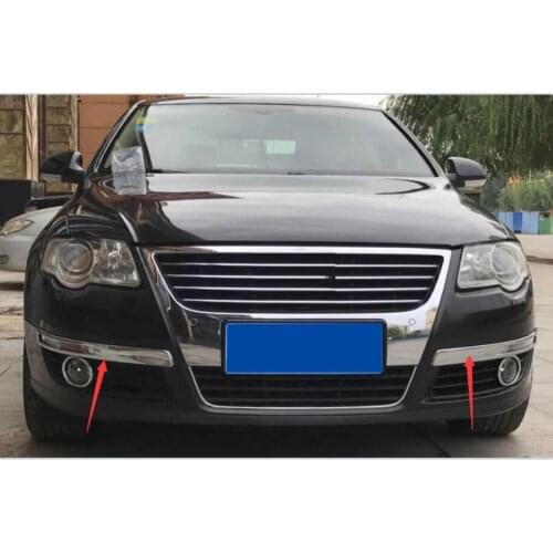 ABS front fog light trim strip Front bumper trim strip Anti-scratch Fog light eyebrow For Volkswagen VW Passat 2007-2011