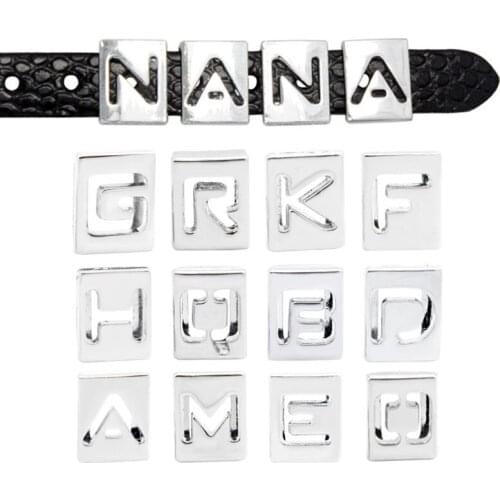 8MM Hollow Slide Letters A-Z Can Choose Each Letters (20 pieces/lot) Fit DIY Wristband & Bracelet Pet belt LSSL010