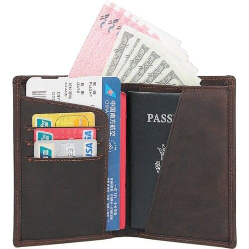 Passport Wallets Women Men Casual Vintage Brown Money Card Holders Boarding Card Holder Travel Fashion Stardard Wallet Bag