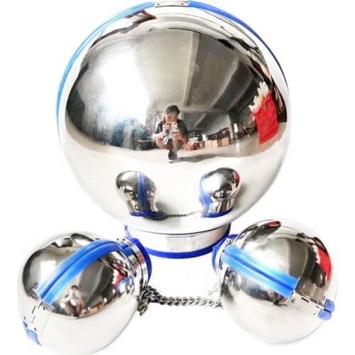 Stainless steel bondage set handcuffs helmet slave bdsm sex toy with lock sex handcuffs Ball helmet adults sex games couples toy