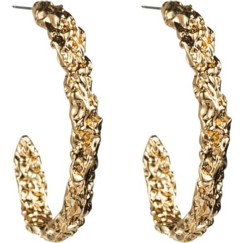 Fashion Golden Metal Hoop Earrings Big Geometric Punk Earrings For Women Hanging Statement Earring Female Jewelry Accessories