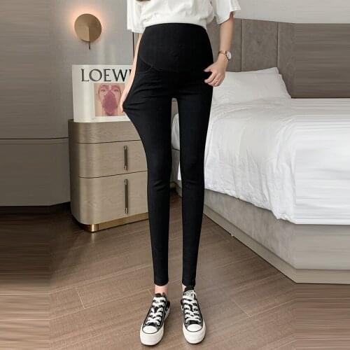 Pregnant womens feet pants spring and autumn belly lift pants wash water leggings pencil pants were thin tide mom leisure