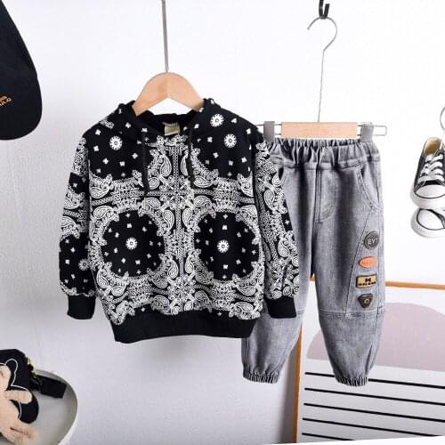 Boys Sport Suit Baby Cotton Kintting Clothing Sets Kids Boys Girls Spring Autumn Loose Tracksuit Pullovers T Shirt + Pants 2Pcs