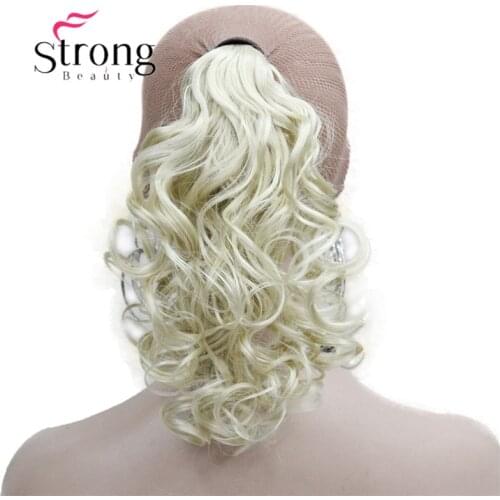StrongBeauty Womens Short Curly Clip In Ponytail Hair Extension Synthetic Hairpiece