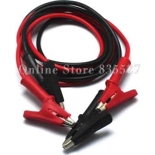 2PCS/LOT Test wire 1M crocodile clip turn alligator clip double wire clamp high voltage test line silicone wire