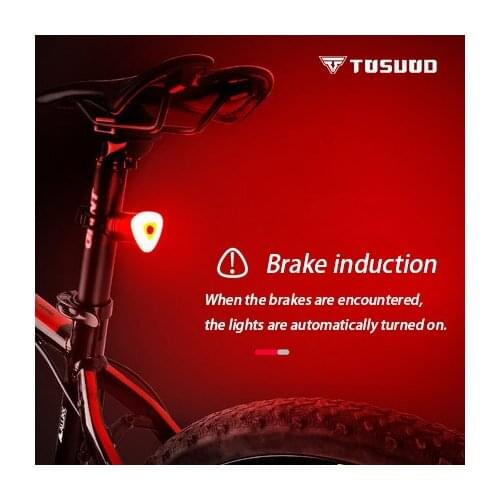 TOSUOD USB LED Bike Tail Light Taillight Waterproof MTB Safety Warning Bicycle Front Rear Light Bicycle Lamp Flash Light