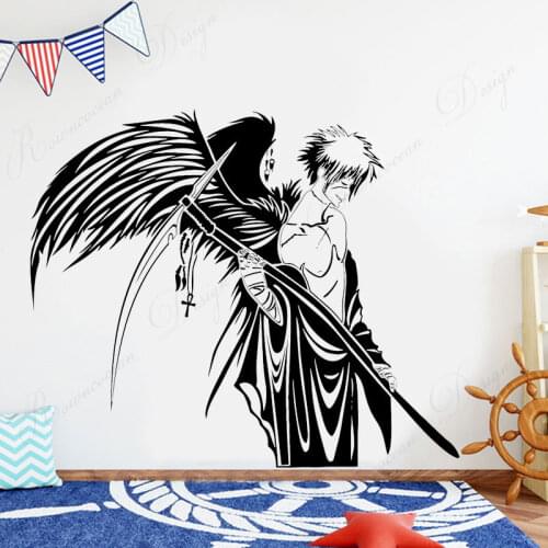 Japan Anime Warrior Angel of Death wall sticker vinyl home decor for kids childrens room bedroom decals interior decoration 4361
