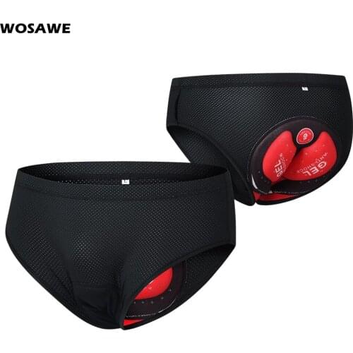 WOSAWE Breathable Cycling Shorts Underwear 5D Gel Pad Shockproof Bicycle Underpant MTB Road Bike Underwear Man Triangle Shorts