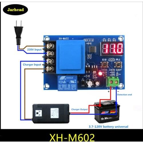 XH-M602 Digital LED CNC Lithium Battery Charging Charge Control Power Supply Module Switch Protection Board 3.7V-120V