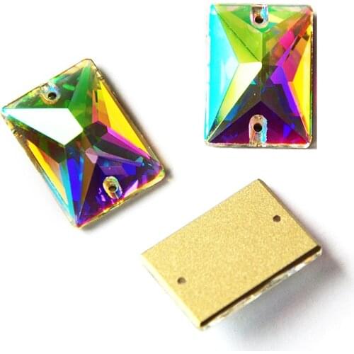 YANRUO 3250 rectangle crystal ab rhinestones adhesive glases sewing accessories rhinestones for needlework wedding dress
