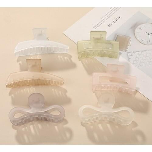 2021 New Fashion Sweet Elegant Candy Color Frosted Gripper Geometry Hairpin Barrette for Women Girl Accessories Headwear